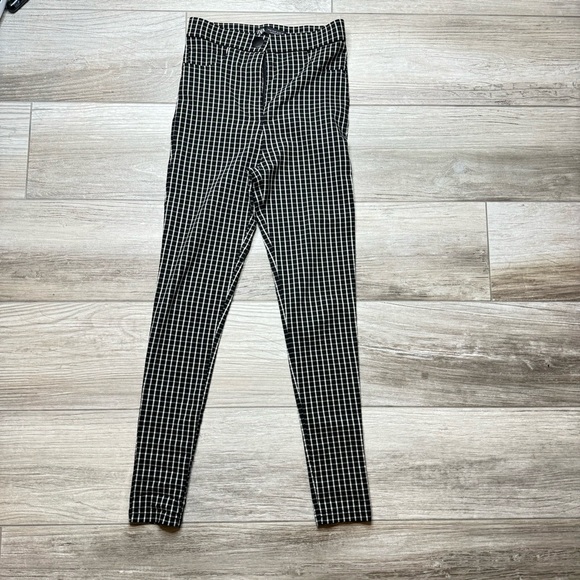 ZARA Plaid/ Checker Pants skinny ankles Size Xs - Picture 1 of 9